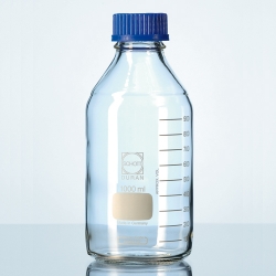 Schott Duran Bottles, 1000mL, Clear Round with Cap