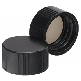 Black Phenolic Screw Cap, 14B Rubber Liner, 15-425