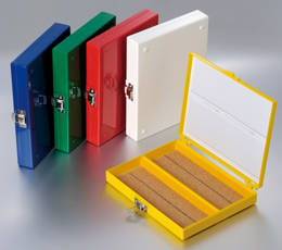 Slide Boxes With Cork Lining, 100 Place, Yellow