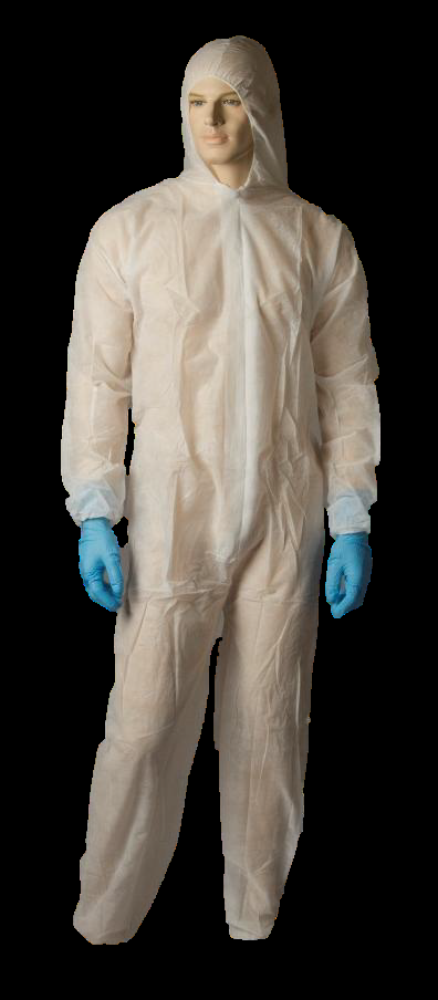 Coverall, PP, White, Large/50pk